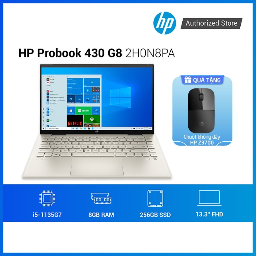 Laptop HP ProBook 430 G8 2H0N8PA i5 1135G7 | 8GB RAM | 256GB SSD | 13.3 FHD | FP | Win | Bạc - Hàng chính hãng