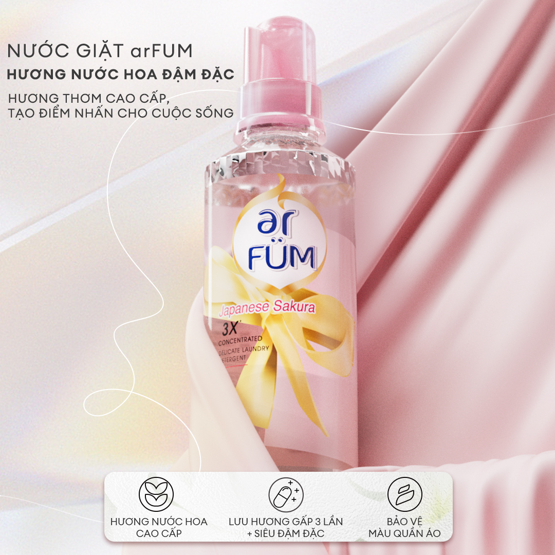 Nước Giặt Đậm Đặc Arfum Hương Nước Hoa, Dùng Cho Len, Lụa, Linen, Cotton Và Quần Áo Trẻ Em (750ml/ Chai)