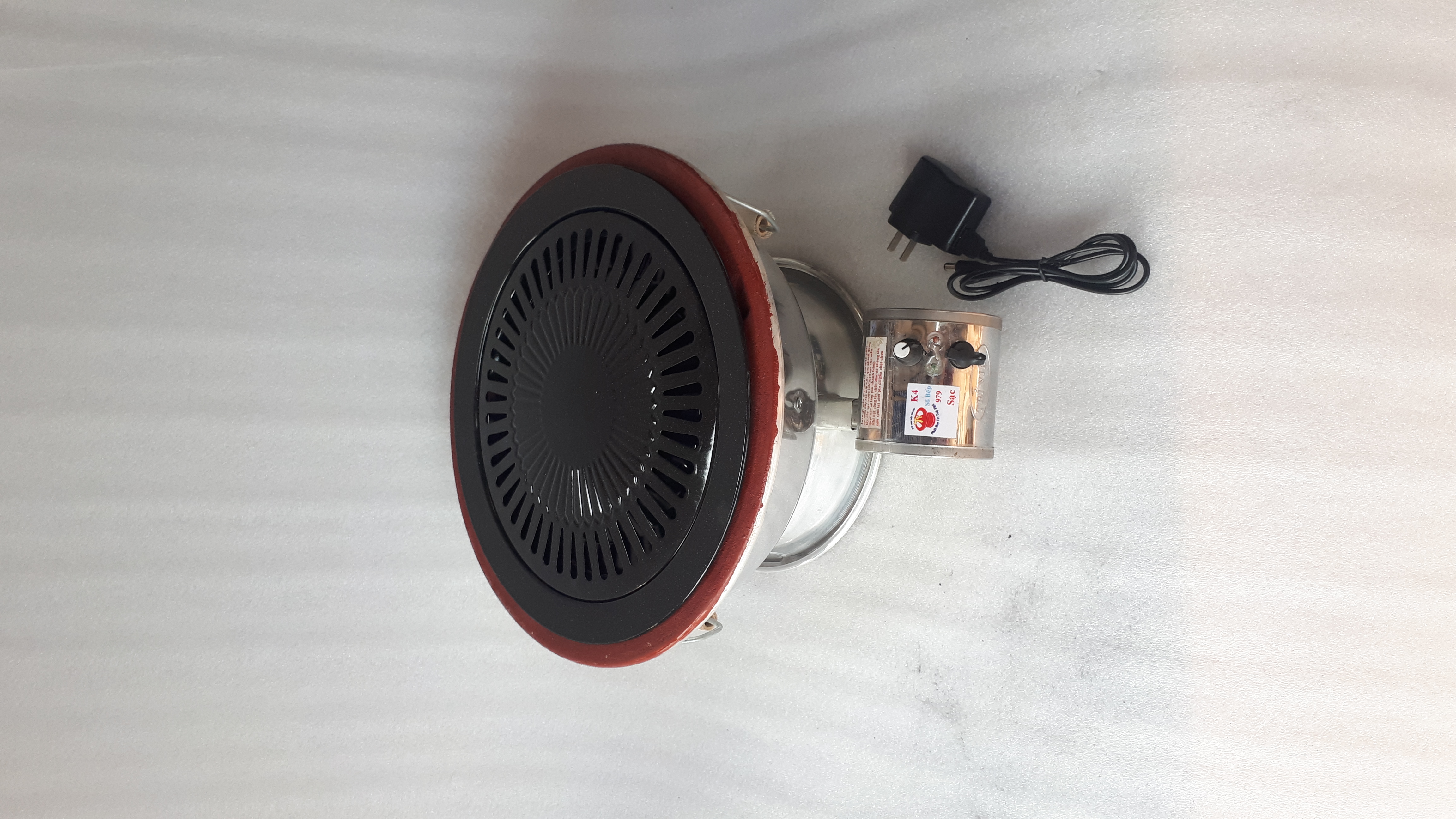 Lò nướng than không khói có quạt sạc 30cm kèm vĩ nướng hứng mỡ cao cấp dùng cho gia đình du lịch nhà hàng quán nướng