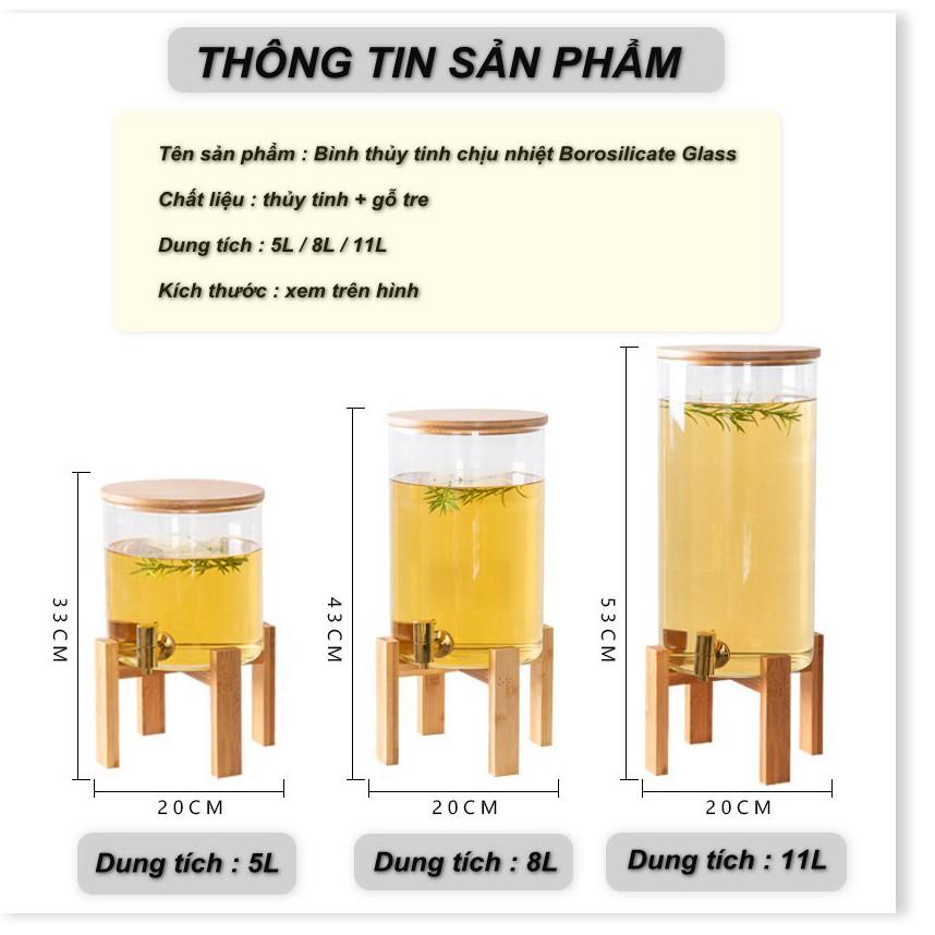 Bình thủy tinh chịu nhiệt 8L ️ ️
