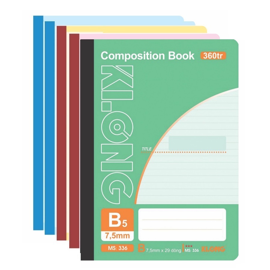 Lốc sổ kẻ ngang may dán gáy Composition book B5 Klong 318 / 322 / 335 / 336 / 337 / 340