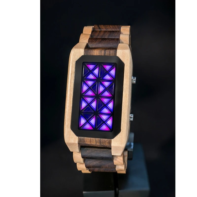 Đồng hồ nam Tokyoflash Japan Kisai Adjust Wood LED Watch dây gỗ