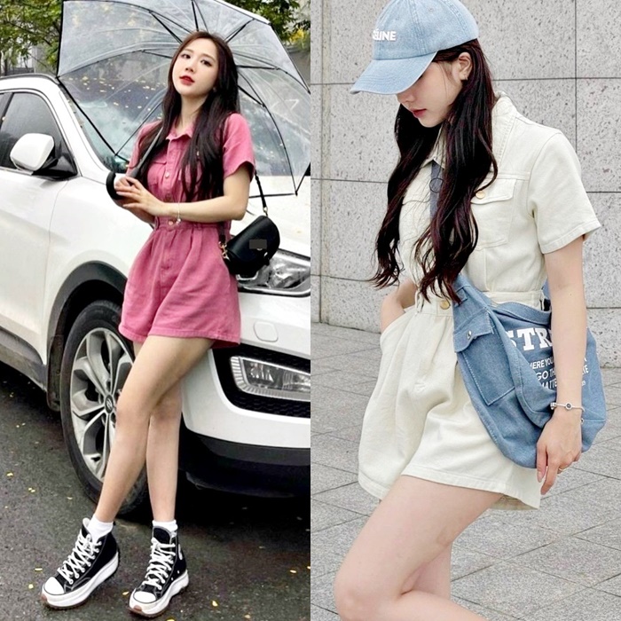 JUMPSUIT ĐỒ BAY NGẮN QUẦN SHORTS LƯNG CAO ỐNG RỘNG JEANS CỔ SƠ MI DENIM PLAYSUITS THỂ THAO ĐI TIỆC ĐI CHƠI DẠO PHỐ ĐI BIỂN