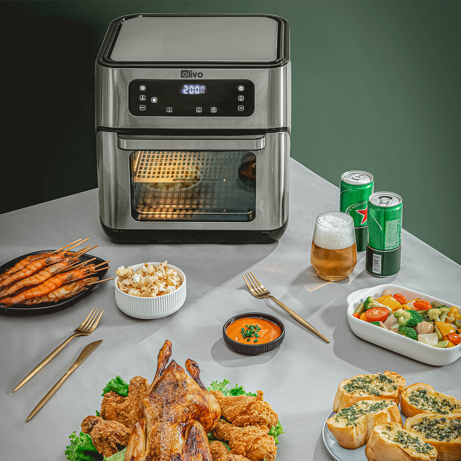 Nồi Chiên Không Dầu OLIVO AF 12 Dung Tích 12L - Công Suất 1800W