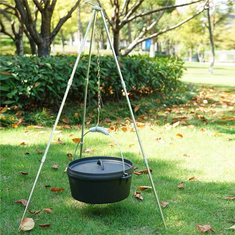 3-section Outdoor Campfire Tripod Camping Supplies Portable Hanging Pot Picnic