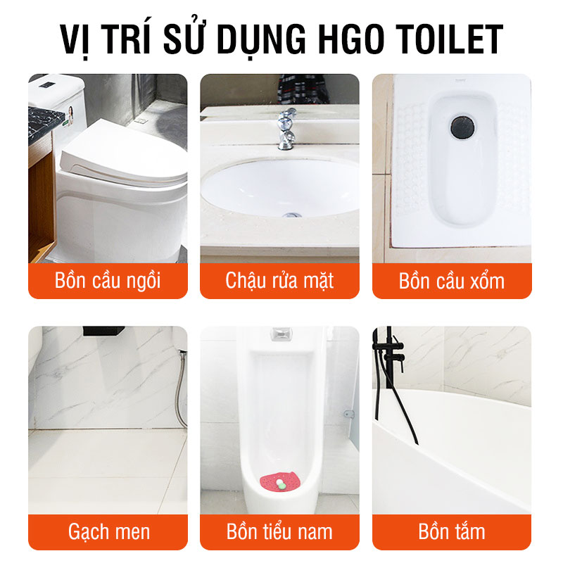 Nước tẩy bồn cầu HGO TOILET gel đậm đặc, tẩy sạch, khử mùi hôi, diệt 99,99% vi khuẩn, an toàn với men sứ 960ml