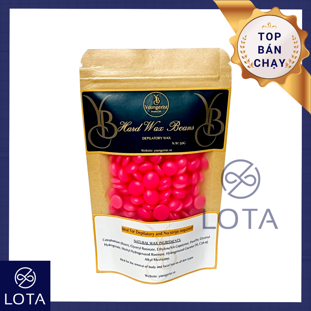 BỊCH 50G SÁP WAX LÔNG YOUNGERIST DÂU TÂY siêu bám lông triệt lông hiệu quả keo tẩy lông hard wax beans cao cấp dùng kèm mỡ trăn waxing bean