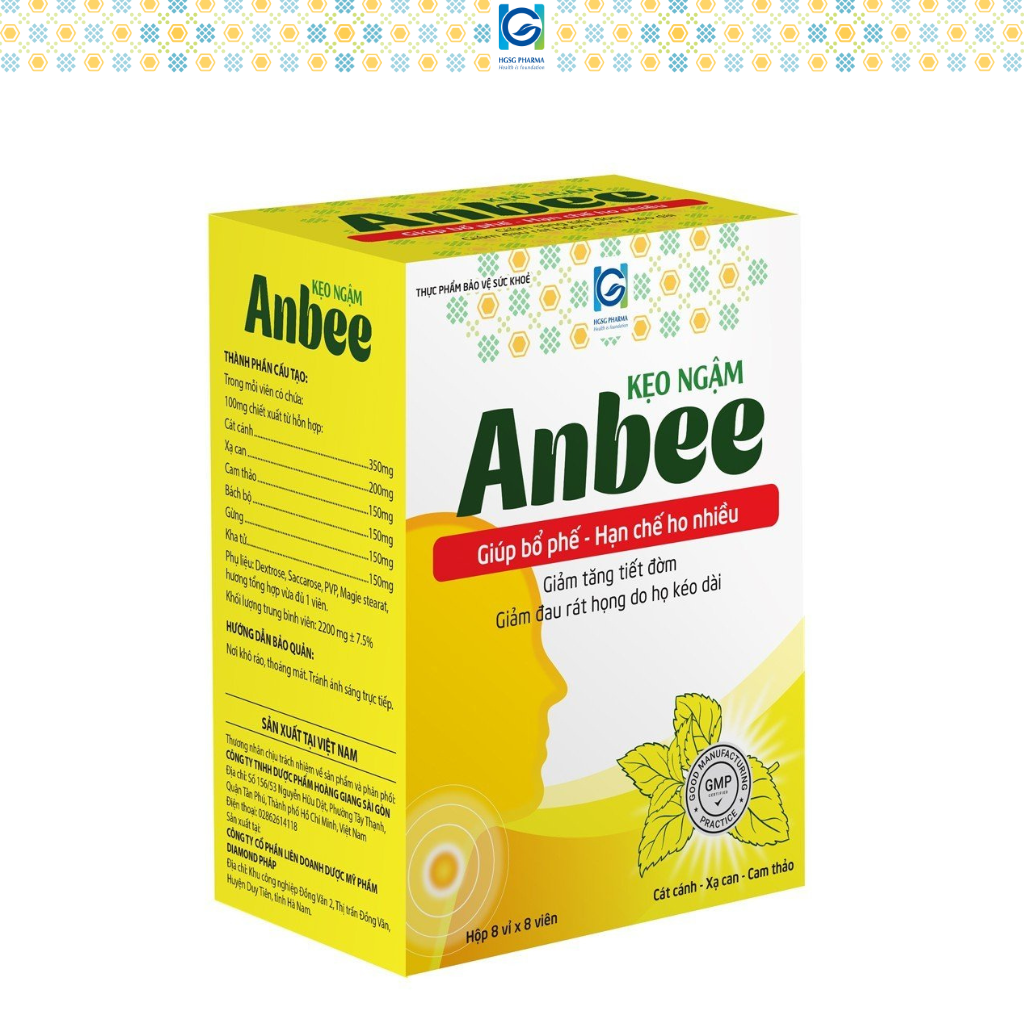 Kẹo ngậm giảm ho HGSG pharma AN BEE