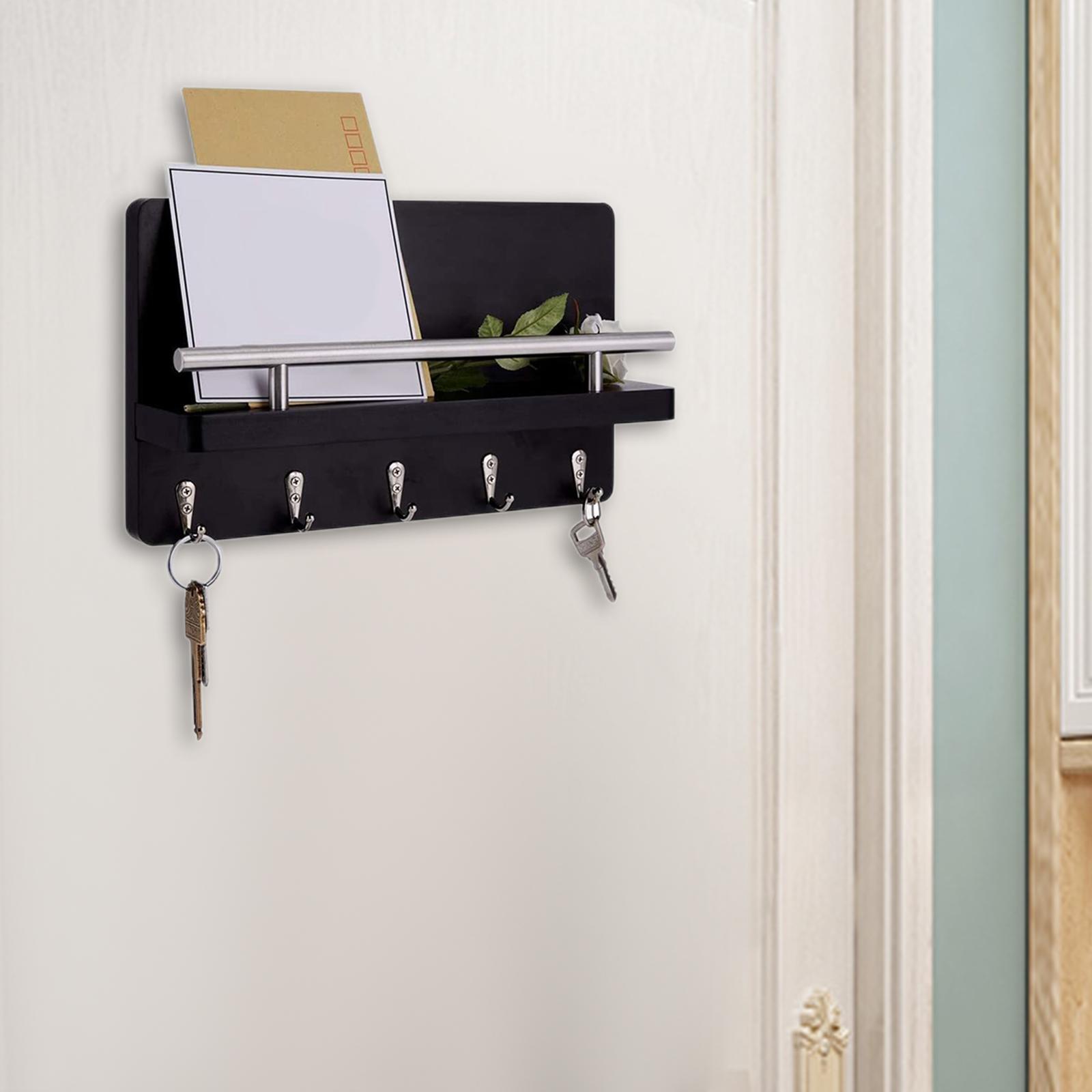 Key Holder Mail Organizer Holder with 5 Hooks  hanger for Hallway