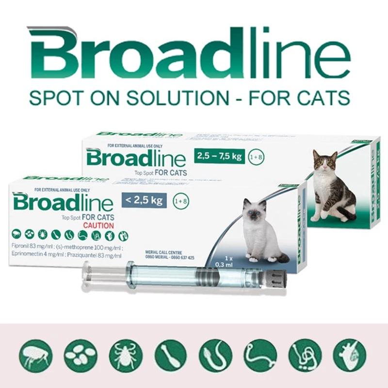 Nhỏ gáy Broadline phòng diệt nội ngoại ký sinh trùng cho mèo (ve rận bọ chét, giun sán)