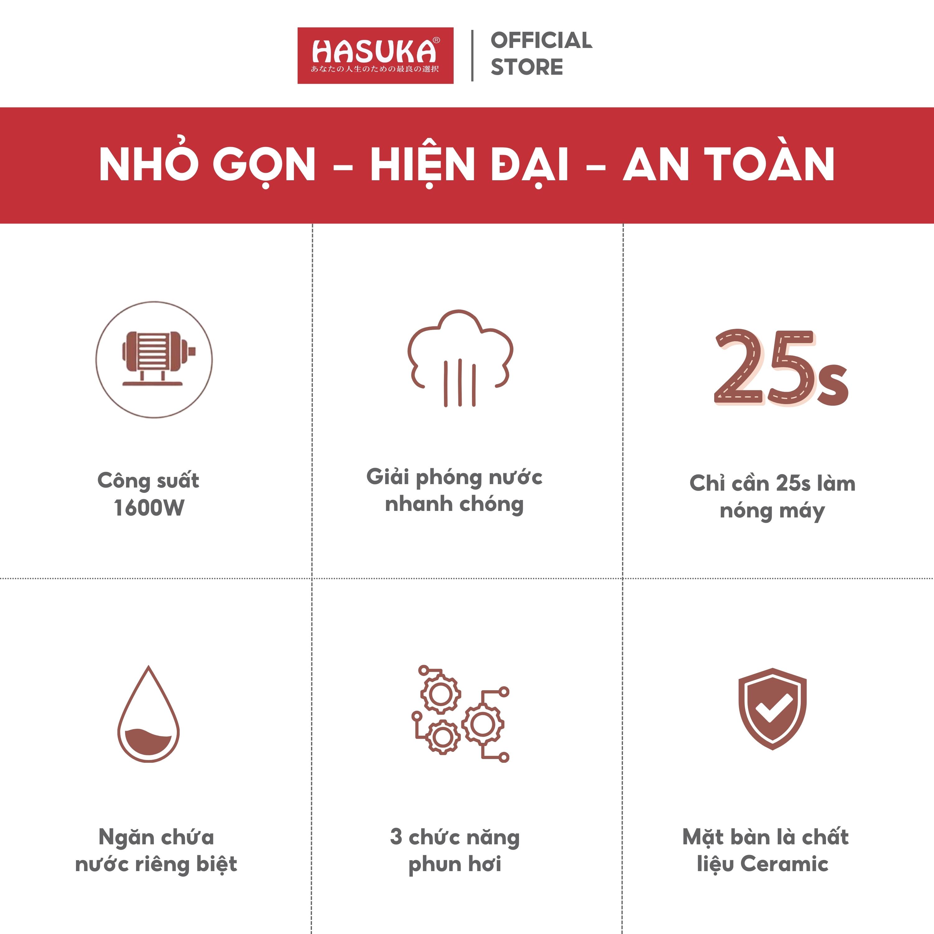 Bàn là hơi nước cầm tay đa năng hasuka HSK-308 ba chức năng phun hơi tiện dụng, mặt bàn là chất liệu ceramic - HÀNG CHÍNH HÃNG