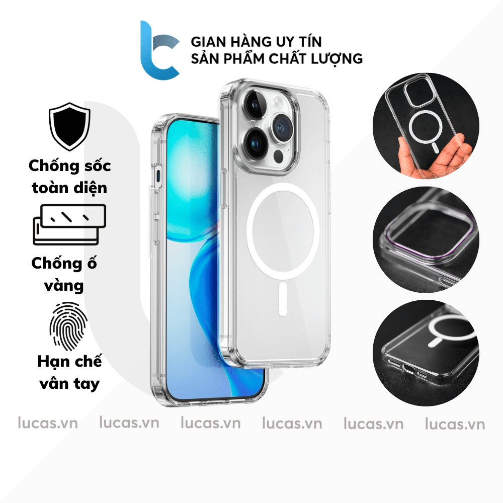 Ốp Lưng Trong Suốt Cho IPHONE 15 Pro/ 15 Pro Max WIWU Viền Camera Màu, Chống Sốc, Mặt Lưng Chống Ố Vàng, Hỗ Trợ Không Dây - Hàng Chính Hãng