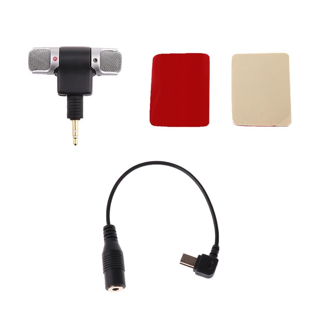3.5mm Stereo Condenser Microphone + Mic Adapter + Tape for 3 3+ 4