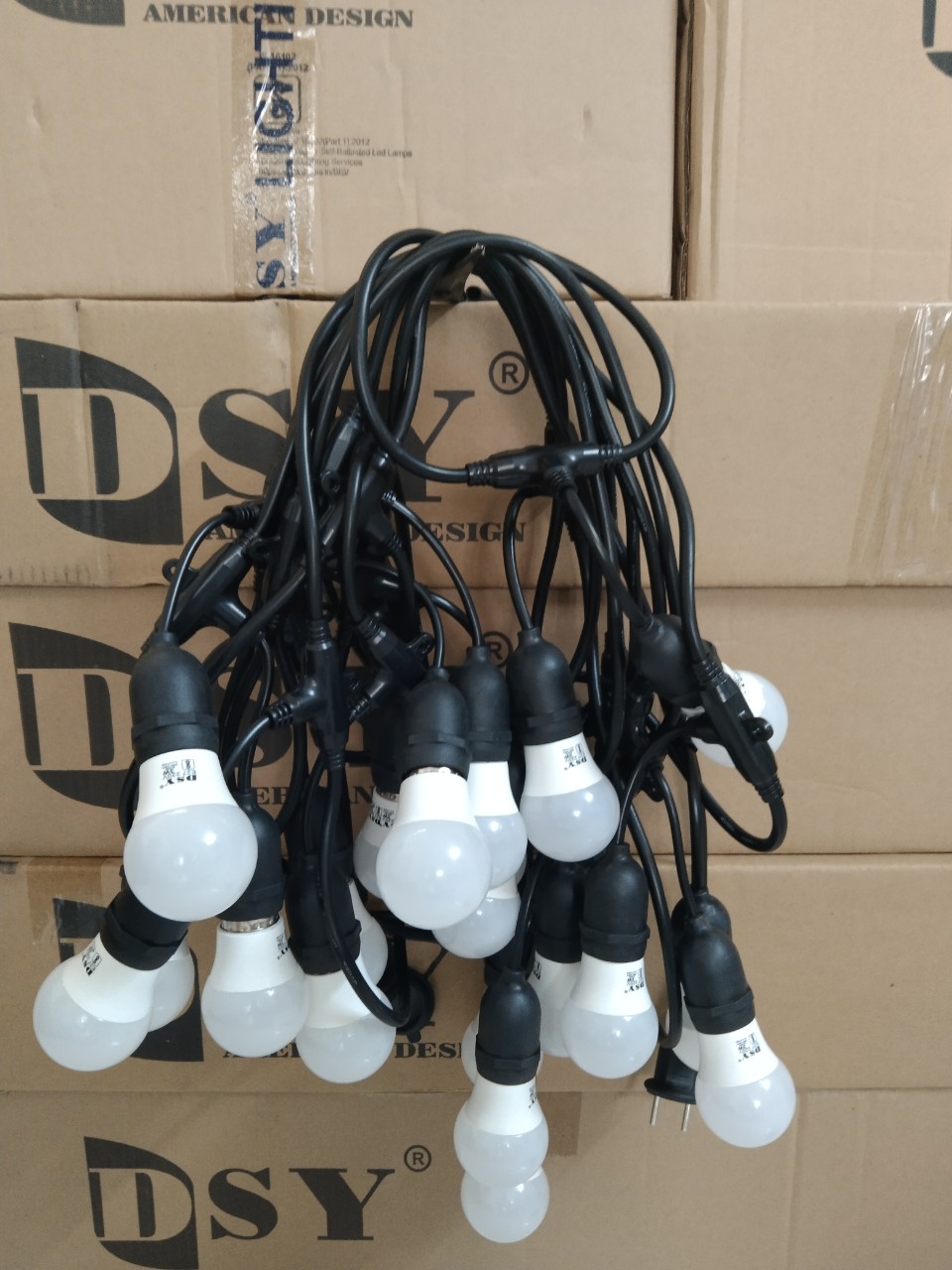 Dây đèn trang trí ngoài trời 10 mét 20 bóng trang trí quán cà phê, trà sữa chống nước