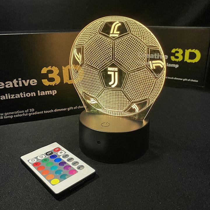 Đèn led 3D USB logo Juventus  ĐÈN NGỦ ĐÈN TRANG TRÍ 16 MÀU CÓ ĐIỂU CHUYỂN CHẾ ĐỘ MÀU