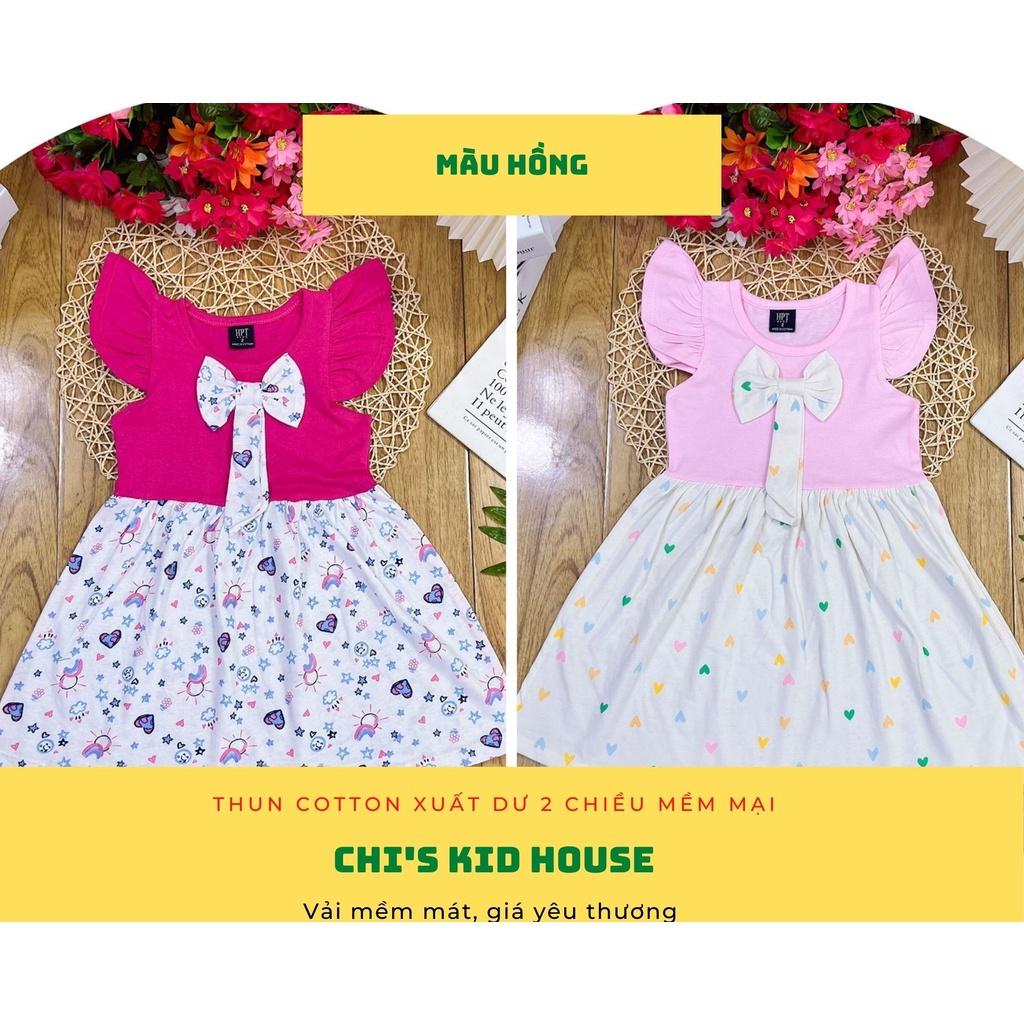 (HOT)ĐẦM COTTON CÁNH TIÊN PHỐI NƠ SIÊU CẤP DỄ THƯƠNG CHO BÉ 9-25KG