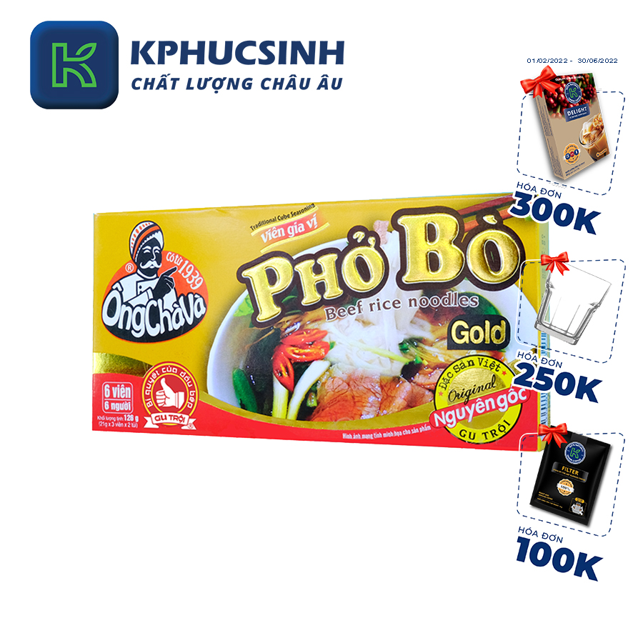 Viên Gia Vị Phở Bò Gold Ông Chà Và 126g