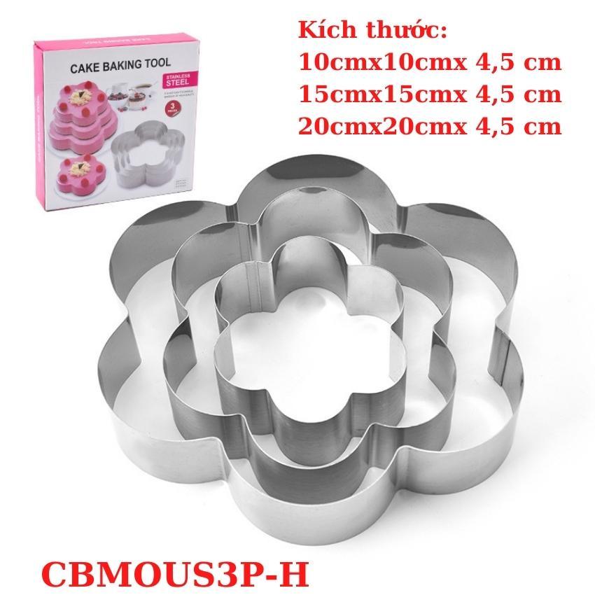 Khuôn RING Mousse Nhấn Cookies Cutter Dụng Cụ Làm Bánh Quy - CBMOUS3P