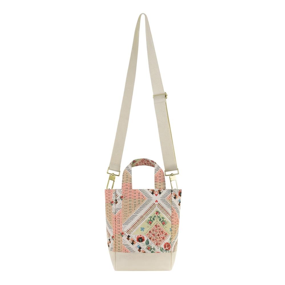 Cath Kidston - Túi đeo chéo/Organic Cotton Small Tote - Patchwork - Cream/Pink -1048803