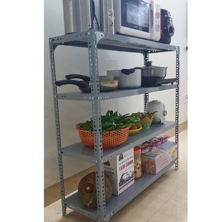 KỆ SẮT V LỖ 4 TẦNG RỘNG 30CM x DÀI 1M x CAO 1,2M,KỆ SẮT ĐA NĂNG DỄ DÀNG LẮP GHÉP