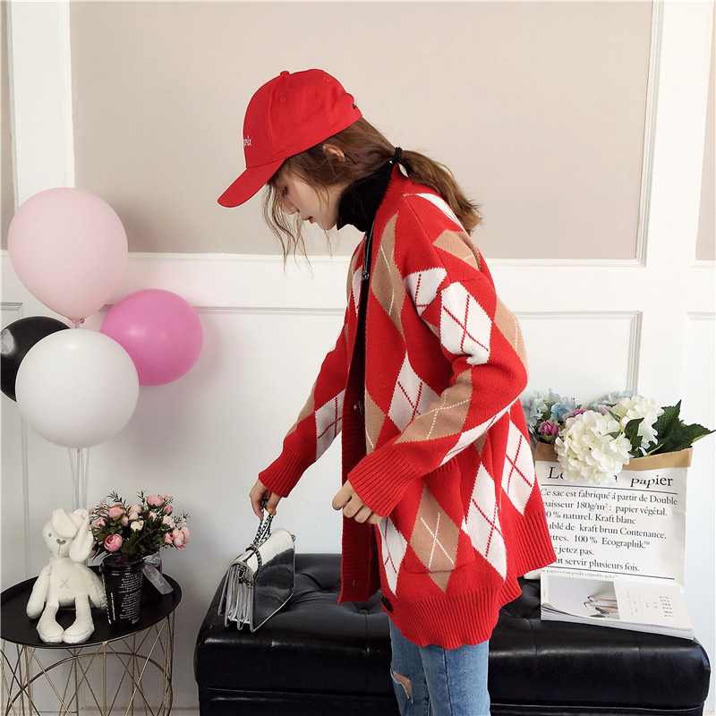 Áo khoác len nữ cardigan dày mịn quả trám - DL05273