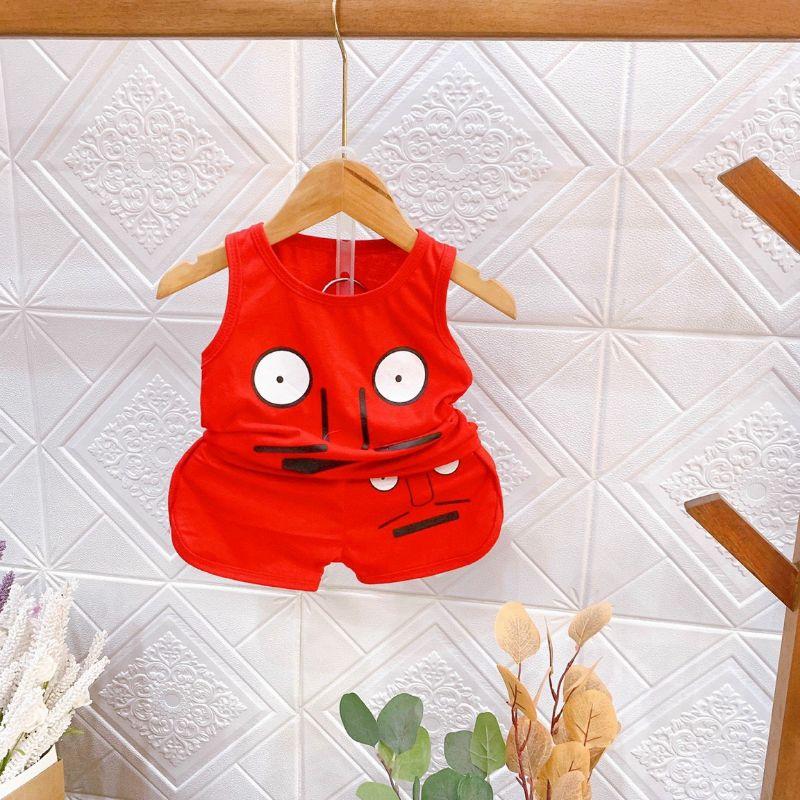 Đồ cộc tay cho bé trai đồ bộ vải cotton mềm mại co giãn 2 chiều in hình mặt động vật dễ thương cho bé trai từ 5-17kg