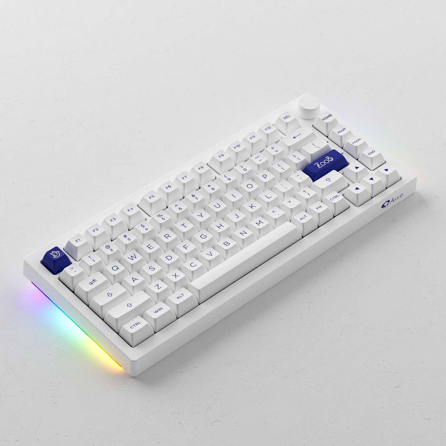Bàn phím cơ AKKO 5075B Plus Blue on White - Hàng chính hãng