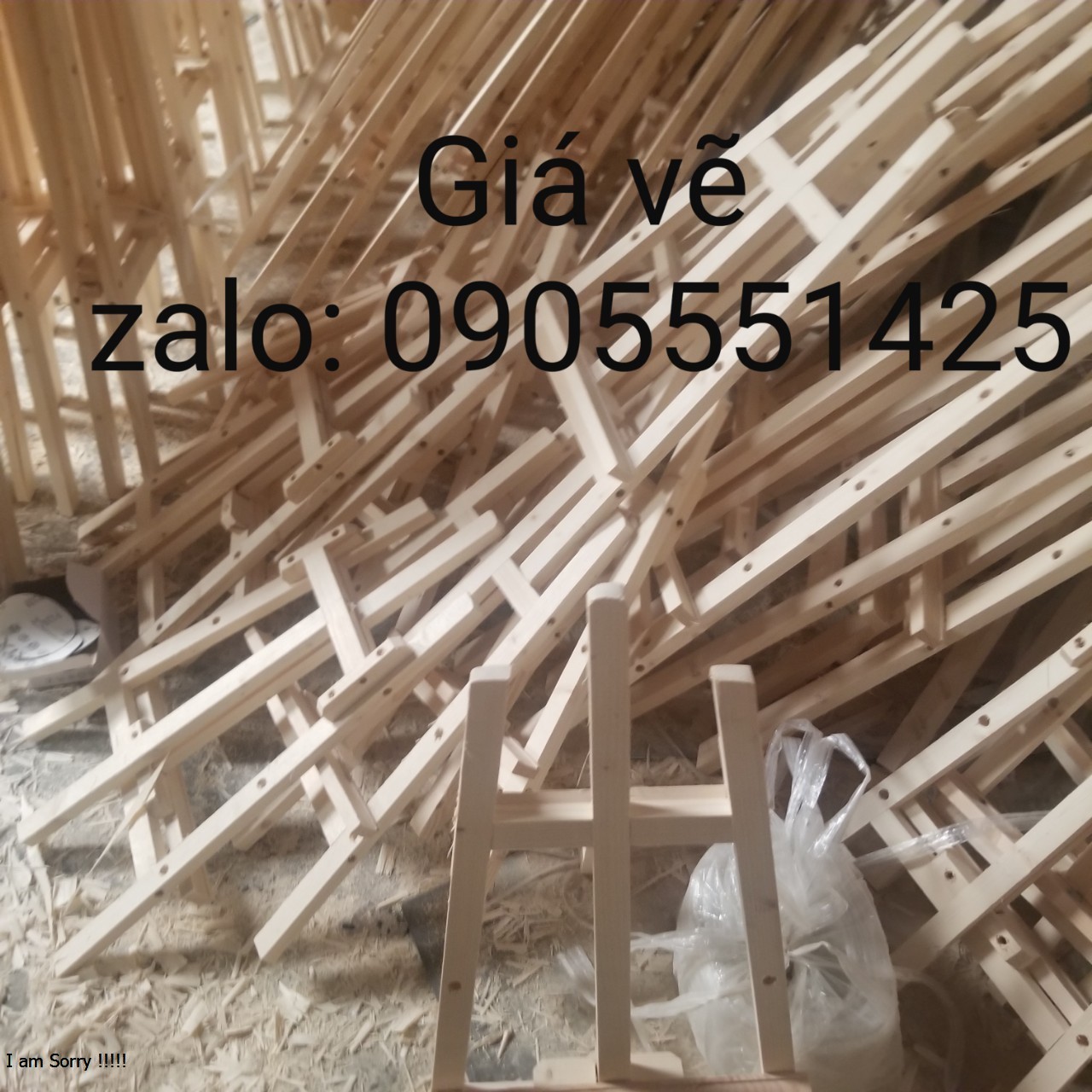 Giá vẽ tranh cao 1,3 mét có tân đưa cao thấp, gỗ thông tự nhiên.