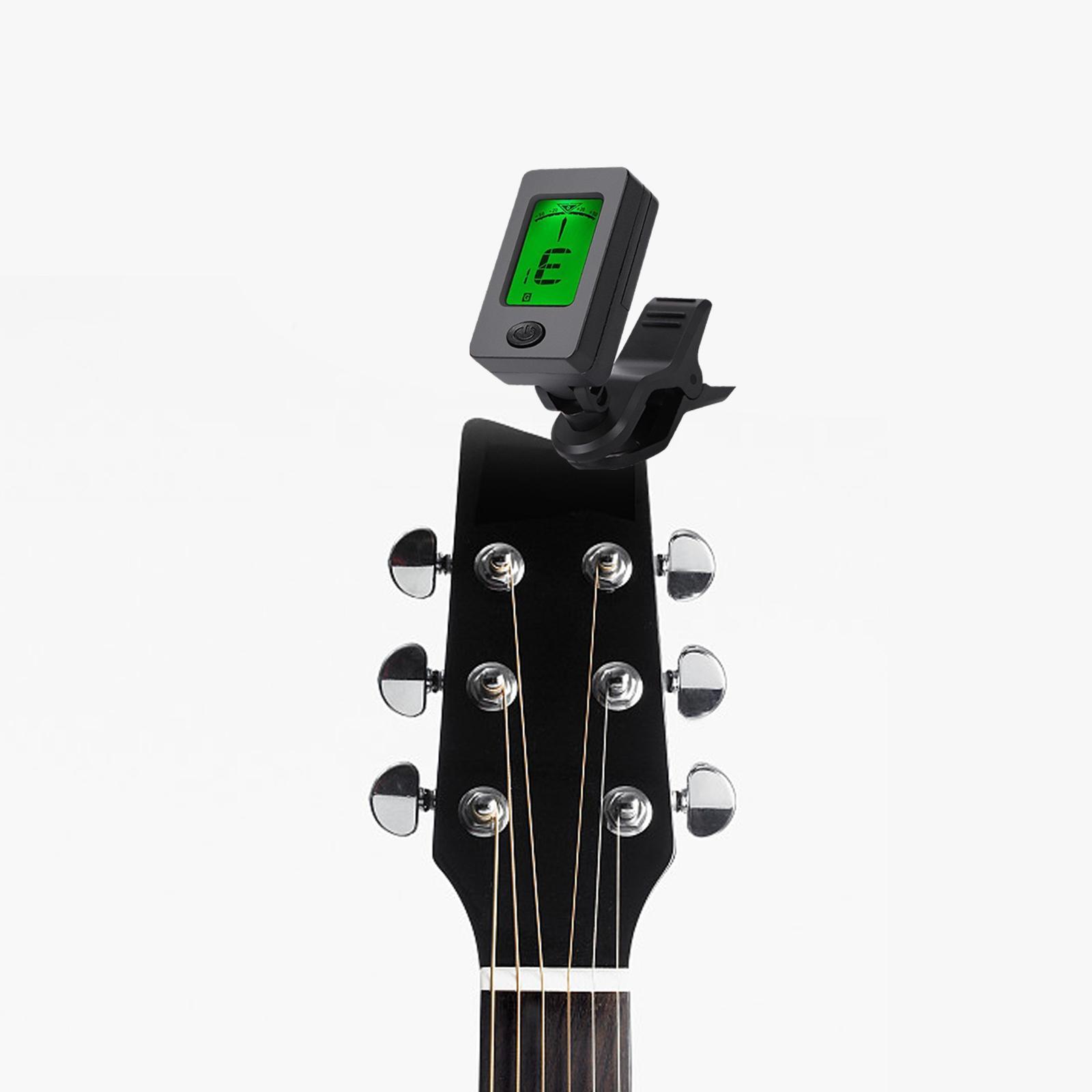 Clip on Tuner Guitar Tuner Bass Tuner Portable High Sensitivity Quick & Accurate Tuning Multifunction for Violin Guitar Stringed Instruments