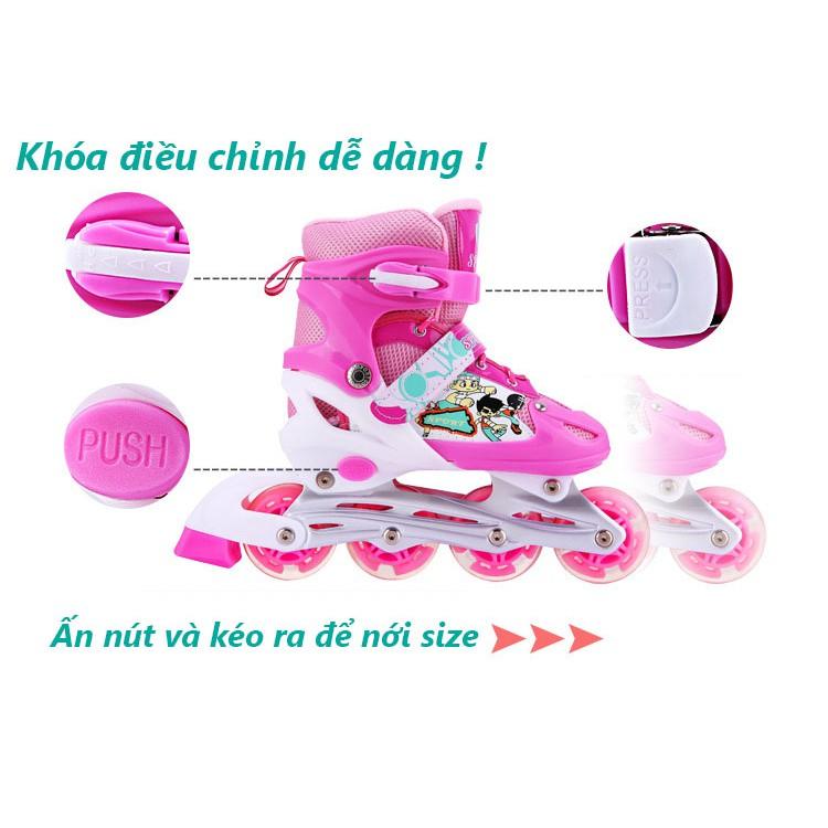 (Mã tbt) Giày Patin Có Đèn Led Cả 8 Bánh Thời Trang - Tặng đầy đủ mũ bảo hiểm, phụ kiện chơi và đồ bảo hộ đùng là mê