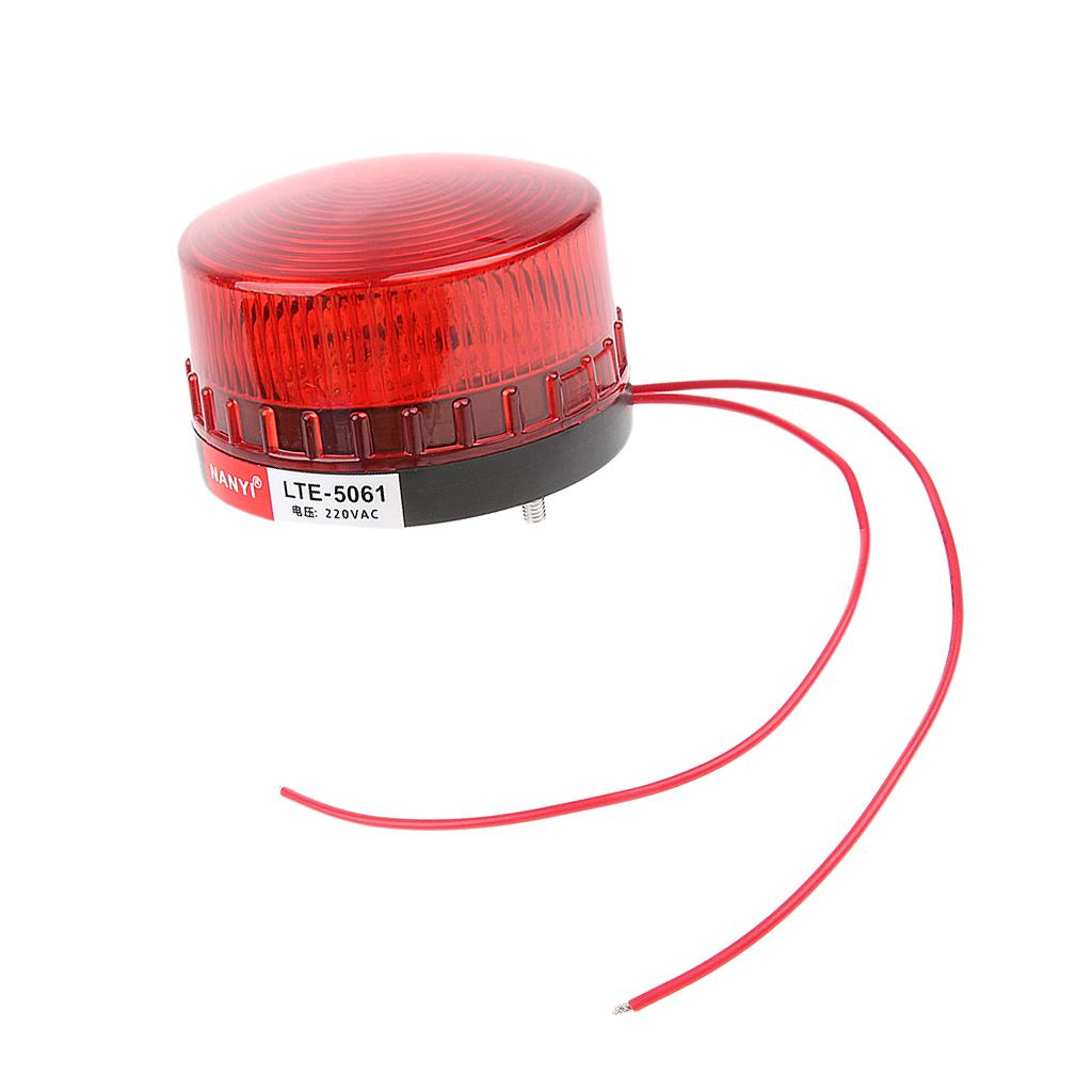 2PCS 220V Red & Blue Emergency LED Strobe Signal Warning Light Beacon