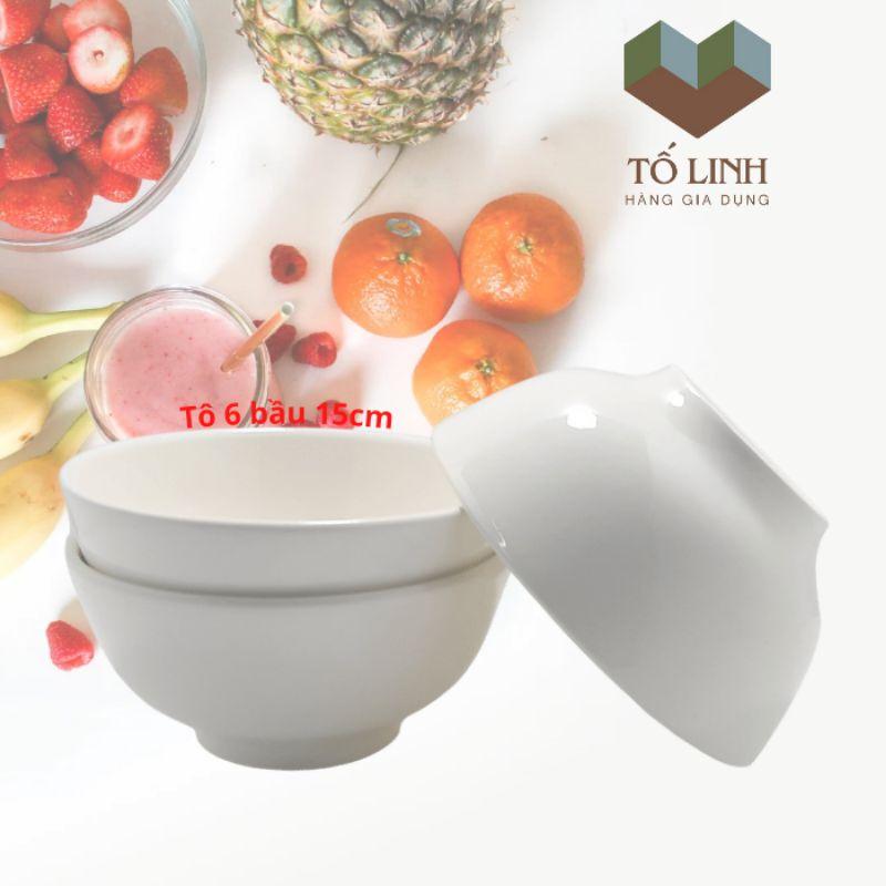 Combo bộ 3 tô sứ trắng không hiệu 15cm,,Set 3 tô sứ trắng 6 inch K-H