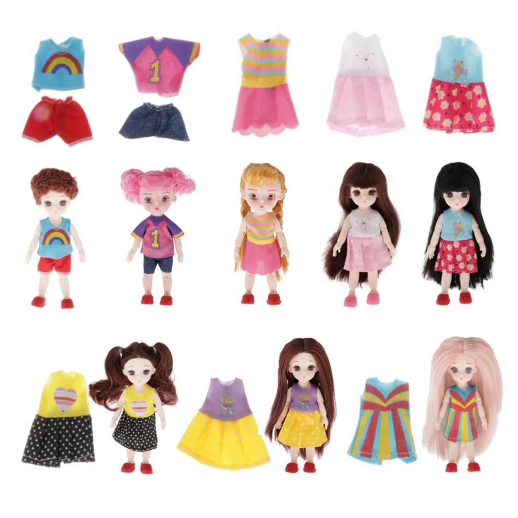 8x Fashion Clothes Party Clothes Dress Shoes Outfits for 6.3 in. Dolls Gift