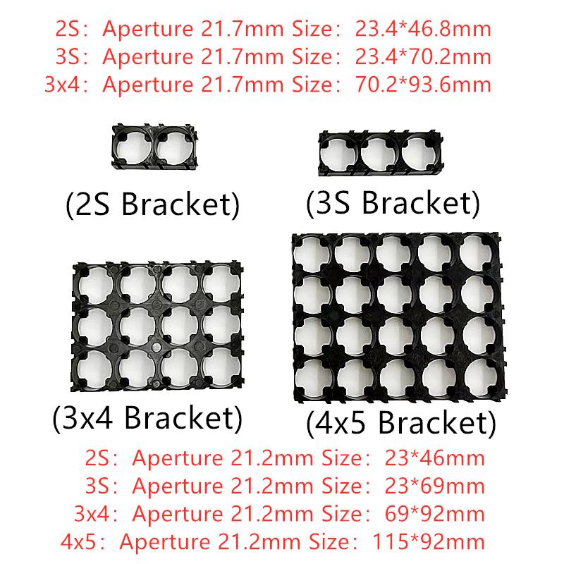 21700 Giá đỡ pin Lithium Bộ pin xe điện Giá đỡ kết hợp cố định có thể được ghép và lắp ráp Màu sắc: 3x4 21.7MM 10 CHIẾC