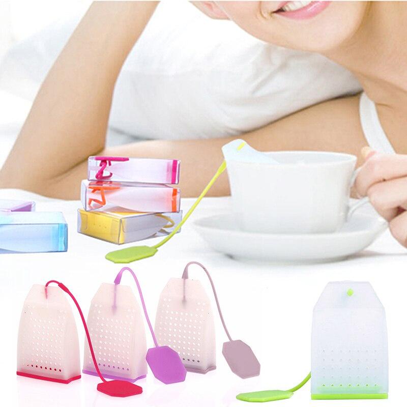 Bag Style Tea Strainers Infuser Strainer Food Grade Silicone Tea Bag Leaf Filter Diffuser Teaware Teapot Accessory Kitchen Tools