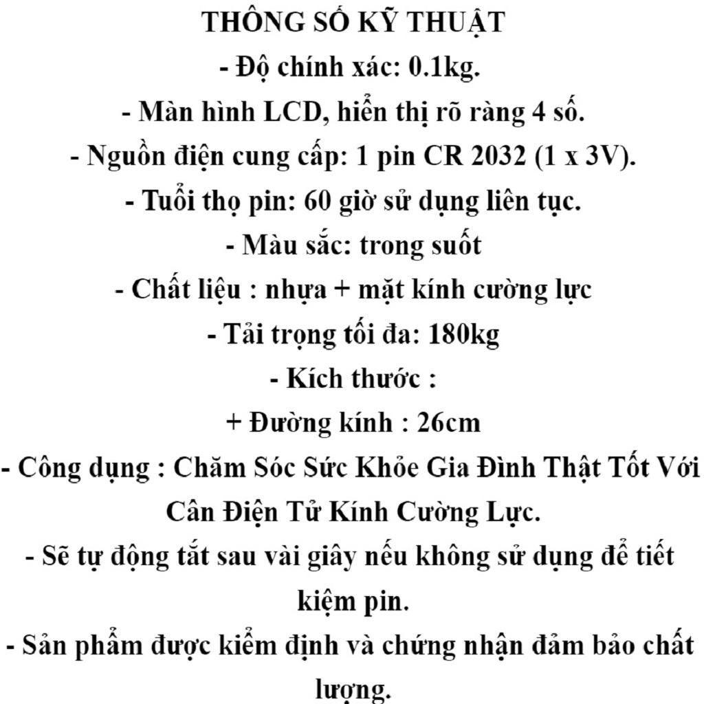 Cân Sức Khỏe Điện Tử cân tối đa 180kg (Trong Suốt) -dc1899