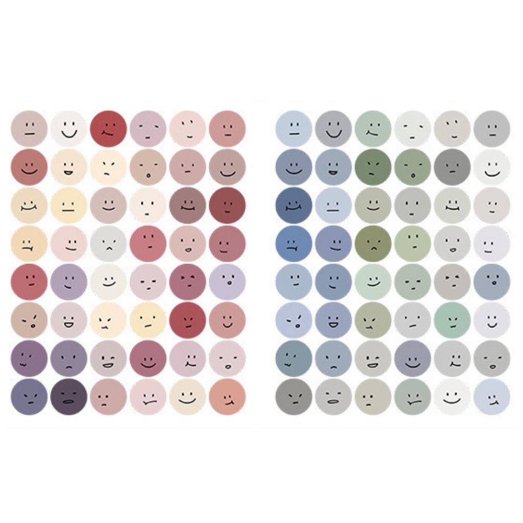 Sticker Dán - Set 2 Tờ Sticker Chấm Tròn Biểu Tượng Cảm Xúc
