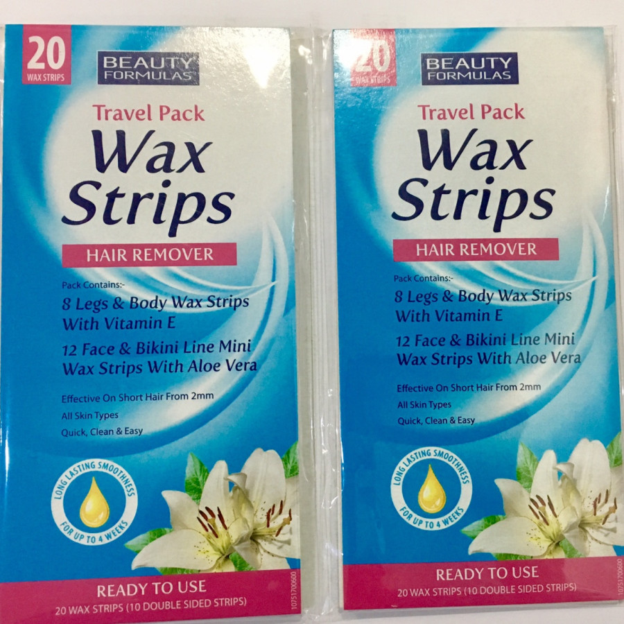 Miếng dán tẩy lông du lịch Beauty Formulas Wax Strips - 20 miếng