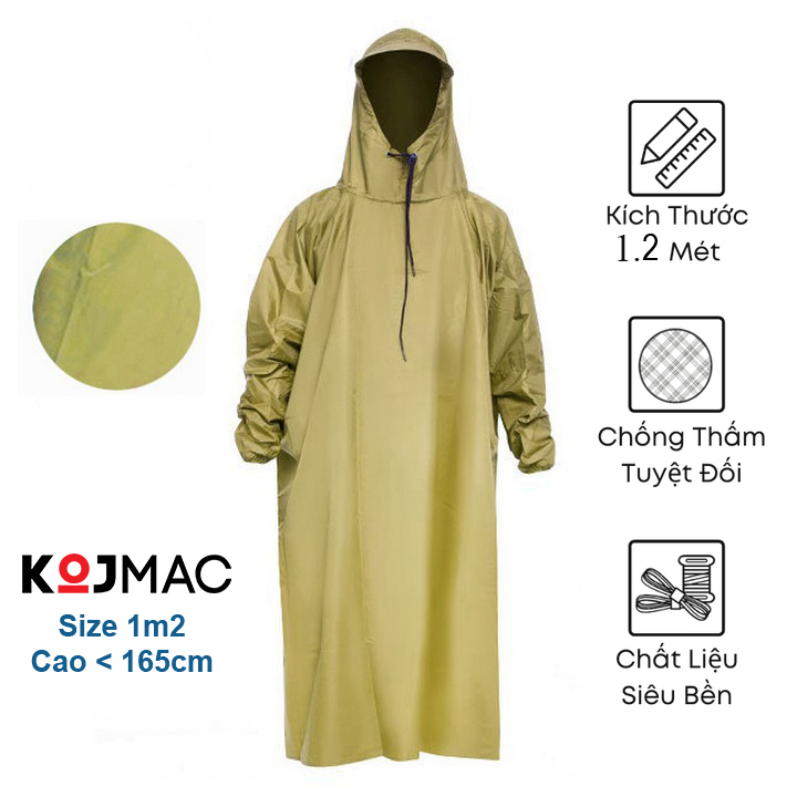 Áo Mưa Bít Bông - Áo Mưa Kín Người Vải Dù KOJMAC (Raincoat Fashion Hàng Chính Hãng, Giá sỉ, Cao Cấp, Nhiều màu tùy chọn, hàng có sẵn) - Hàng Xưởng Việt Nam