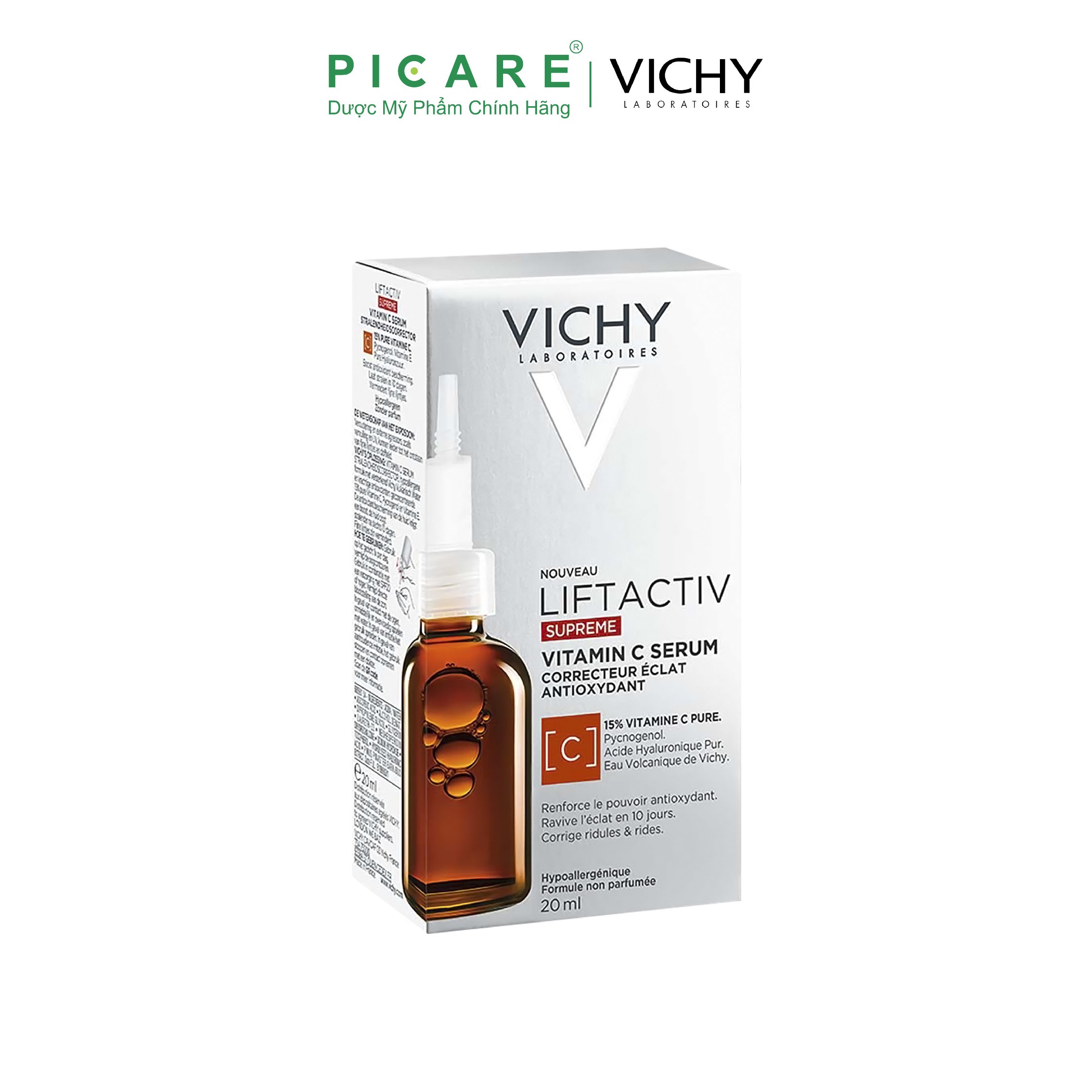 Tinh Chất Chống Oxy Hoá, Dưỡng Da Sáng Khoẻ Và Phục Hồi, Ngừa Lão Hoá Vichy Liftactiv Vitamin C pure 15% 20ml