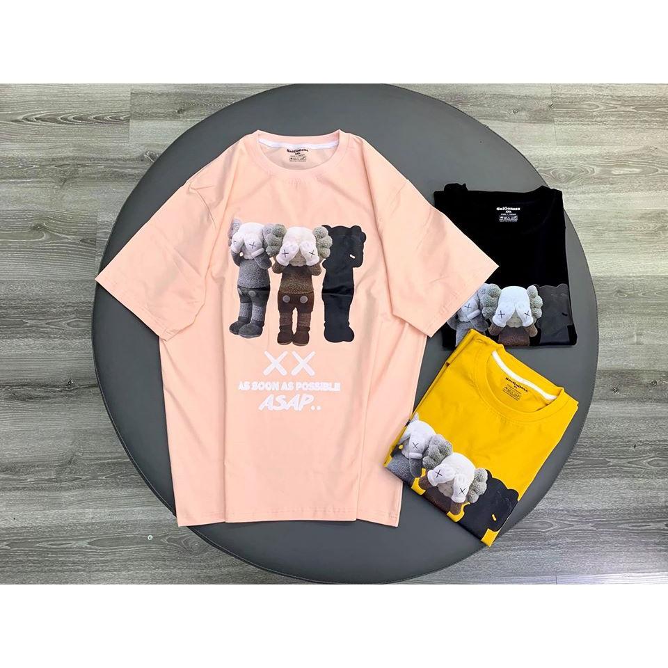 Áo Thun Cotton Cao Cấp Nam Nữ Hình Kaws Unisex