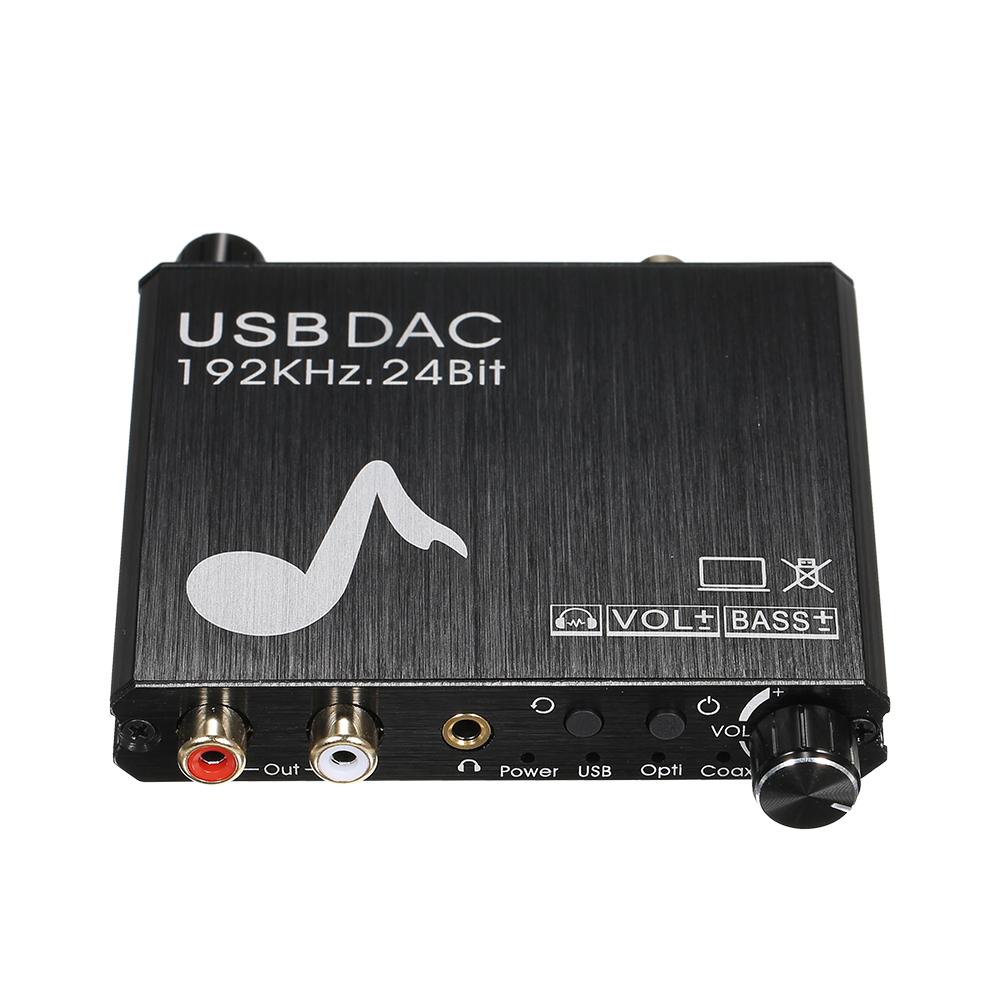 DAC Audio Converter Digital to Analog Audio Converter Support USB Sound Card 192KHz Sampling Rate with Volume Adjustment