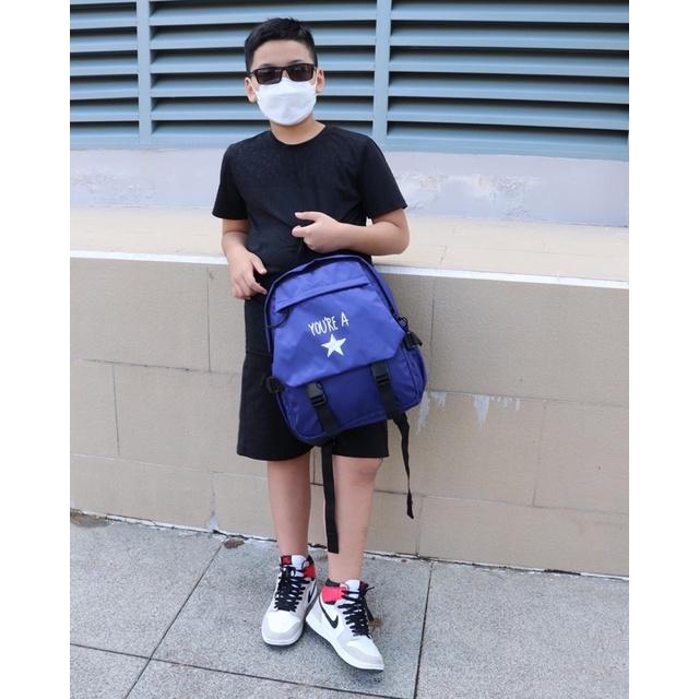 Balo học sinh, sinh viên thời trang unisex với chất dù cao cấp nhẹ bền - BOM
