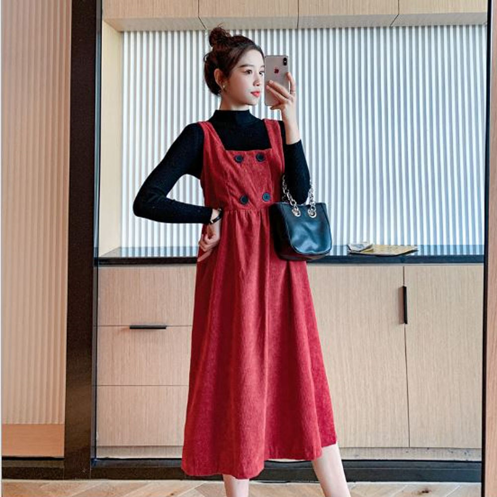 Sét Yếm Bầu Công Sở Dự Tiệc Cao Cấp Azuno AZ1012 Chất Liệu Nhung Ép