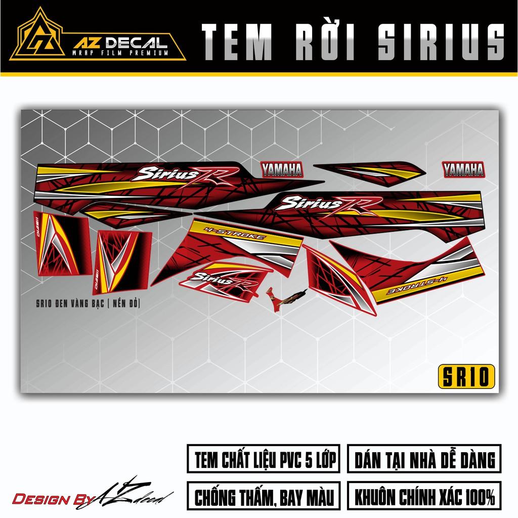 Tem Xe Sirius RC Mẫu Họa Tiết Dán Mọi Màu Xe | SR10 | Decal Rời PVC Cao Cấp Chống Nước, Chống Bay Màu