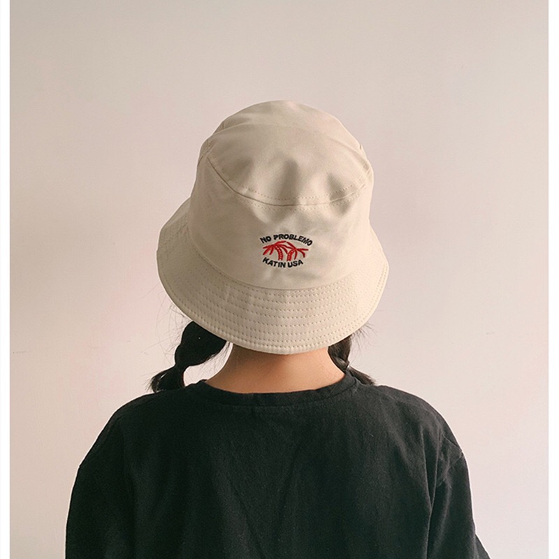 Nón bucket cây dừa - Mũ bucket unisex thêu chữ