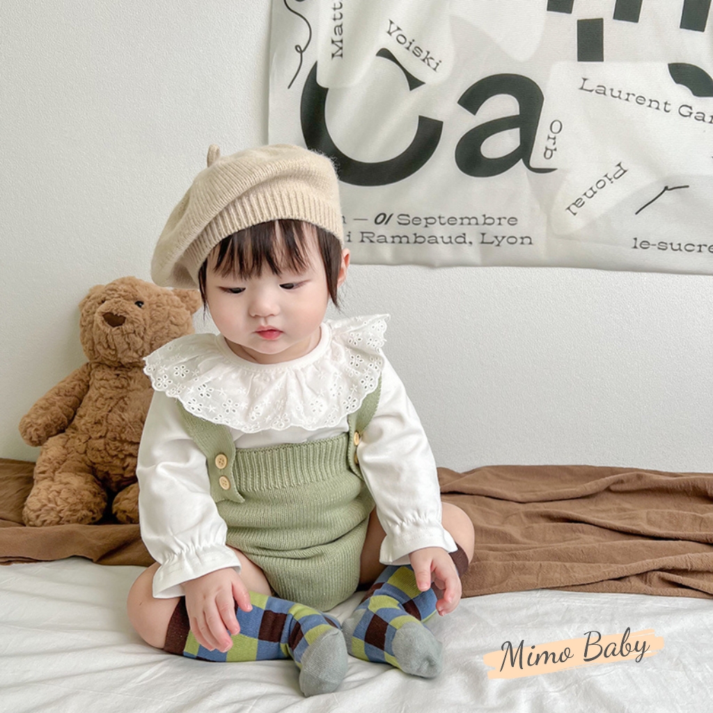 Yếm len kiểu dáng basic mùa thu đông phong cách Hàn Quốc cho bé QA107 Mimo Baby