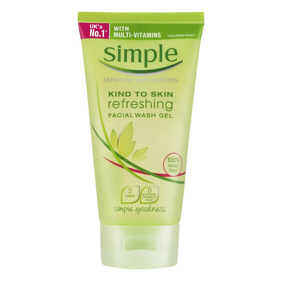 Sữa Rửa Mặt Dạng Gel Simple Kind To Skin Refreshing Facial Wash Gel Dành Cho Da Nhạy Cảm (150ml)