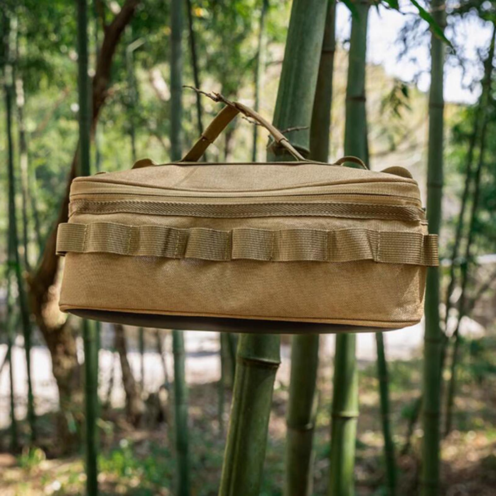 Camping Storage Bag Tableware Bag Durable Utility Tote Bag with Compartments