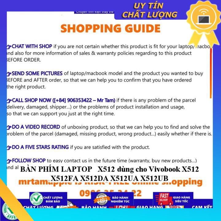 BÀN PHÍM LAPTOP X512 dùng cho Vivobook X512 X512FA X512DA X512UA X512UB - Hàng Nhập Khẩu New Seal